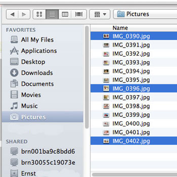 Select photos on your computer